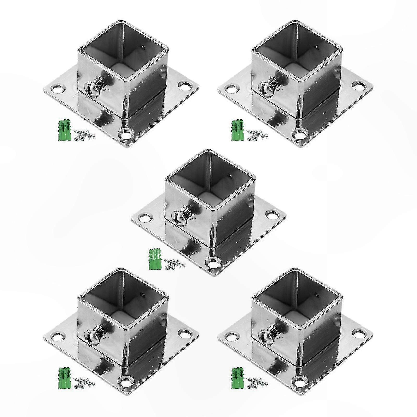 5-Pack Square Post Flange for Heavy-Duty Floor and Fence Support Bases