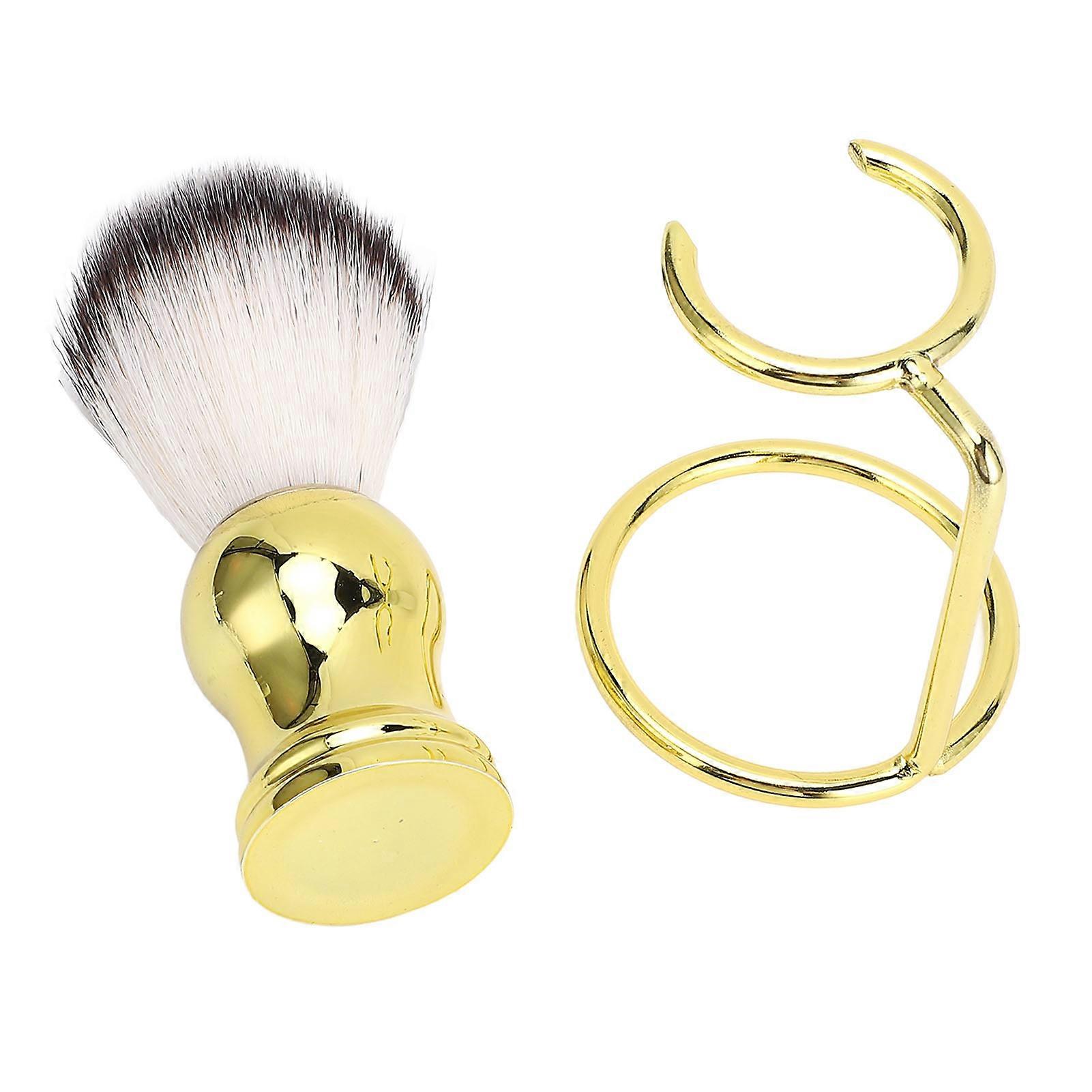 Shaving Brush with Stand Synthetic Hair Shaving Brush with Holder Stand for Men Gromming Shaving Tool 