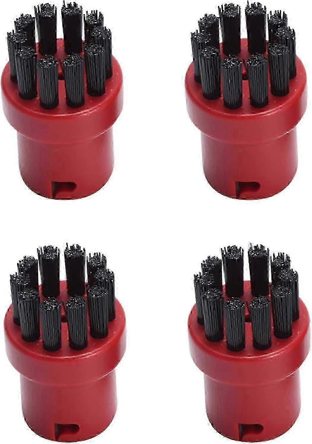 4 pack replacement round cleaning brushes for karcher sc1 sc2 sc3 sc4 sc5 sc7 steam cleaner (red)