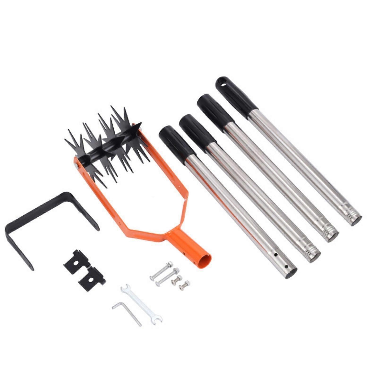 Manual Soil Tiller Featuring Adjustable Handle Length and Steel Blade for Back Friendly Gardening Multicolor