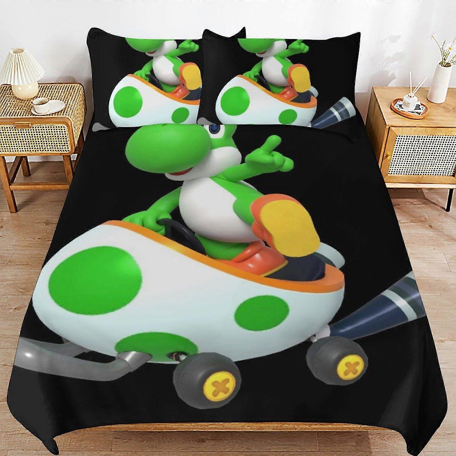 W557 Yoshi Practical Zip Function Smooth Bedding Surface Soft Layer Duvet Cover Sets for Rest Night M557