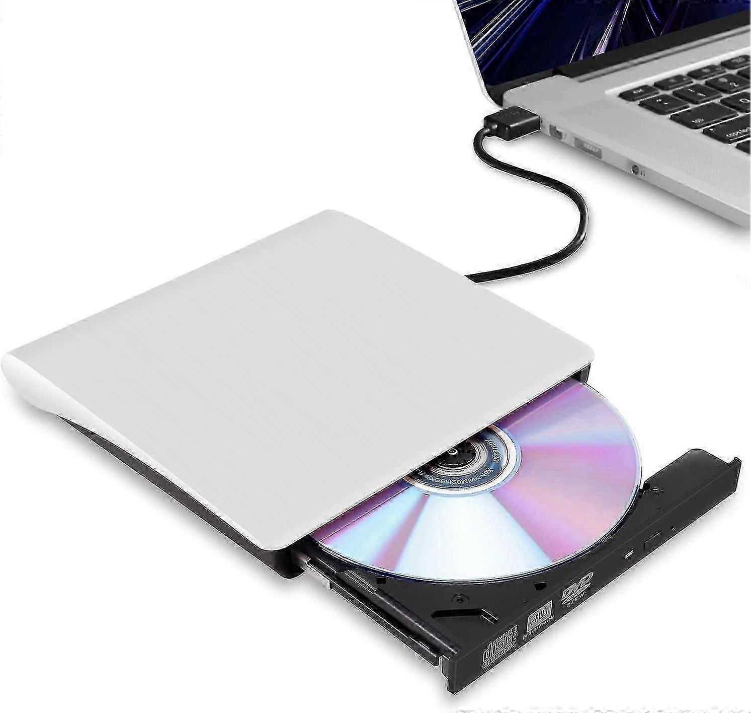 External Cd/dvd Drive For Laptop, Usb -slim Portable Burner Writer Compatible With Mac Macbook Pro/air Imac Desktop Windows 7/8/10/xp