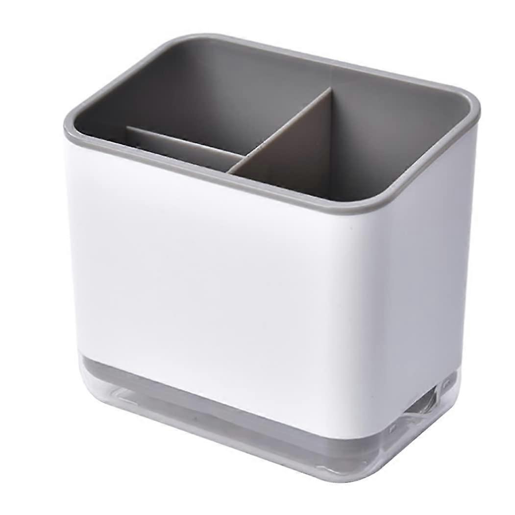 Cutlery Sink Caddy Drain Rack Double Layer Plastic Kitchen Organizer Storage Box For Spoons Forks Chopsticks