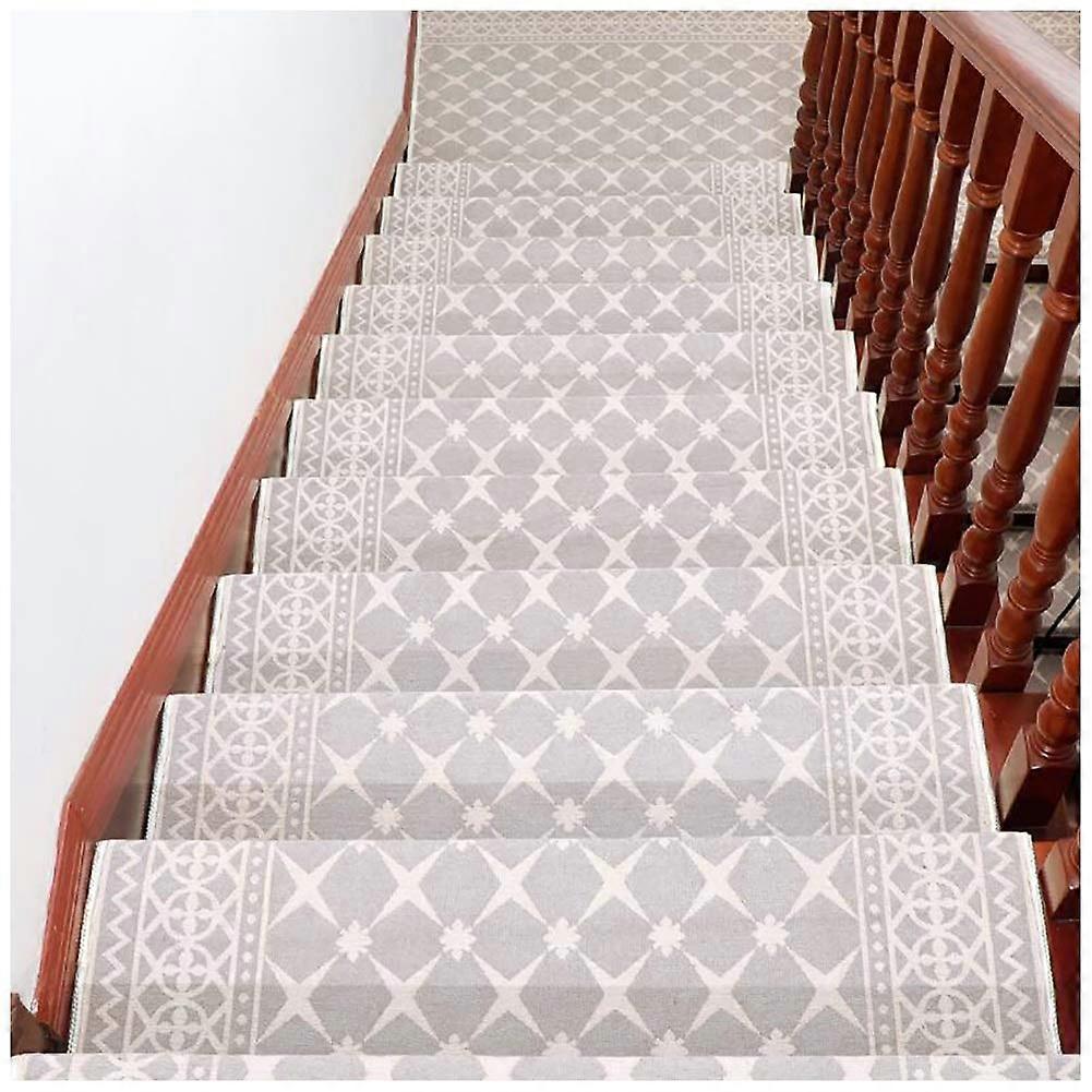 Carpet Stair Treads 5Piece Set Non Slip Polyester Fiber Stair Mat Pads Glue  No Glue Marks Durable Washable