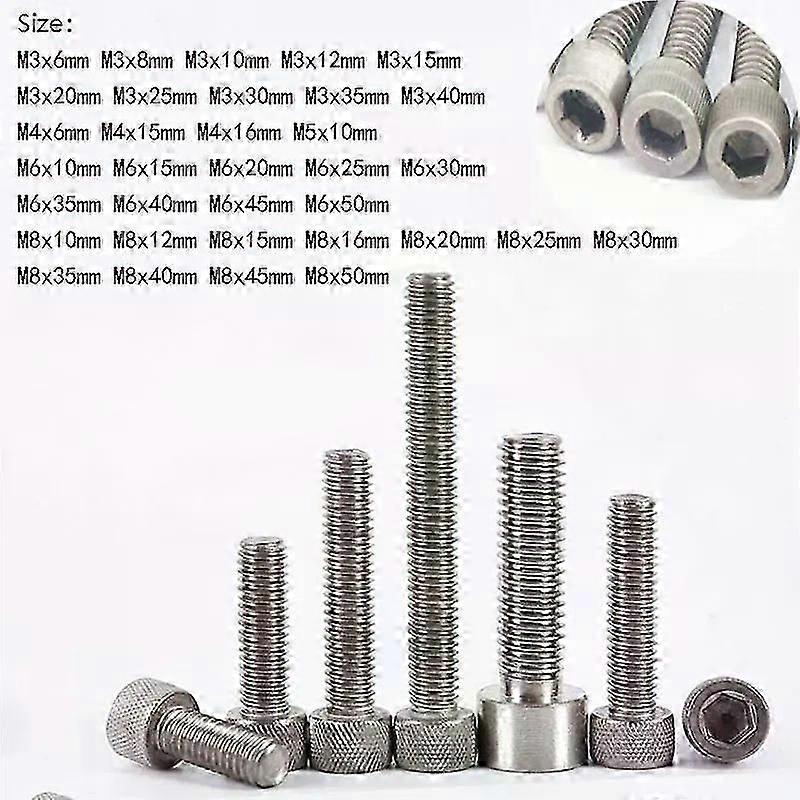 5pcs Length 6mm-50mm Titanium Hexagon Head Socket Cap Screws M3 M4 M5 M6 M8 hwySH