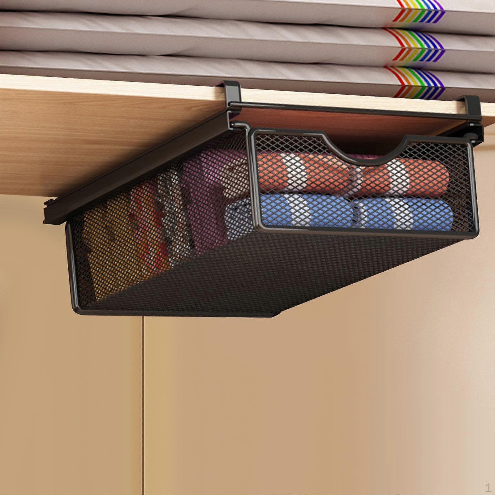 Hanging Pullout Drawer, Space Saving Wire Mesh Storage Basket Organizer for Bedroom, Kitchen