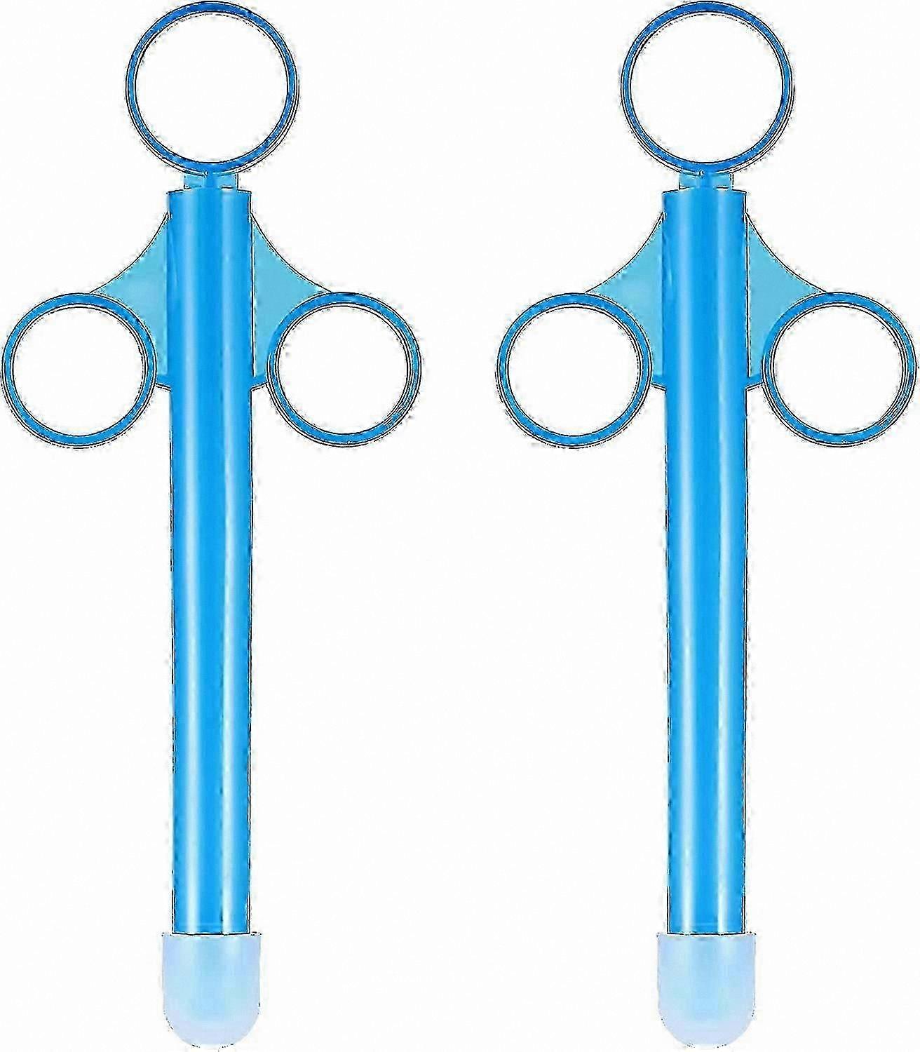 Smooth Round Tip Lubricant Applicator, Reusable Launcher (2-Pack, Blue)