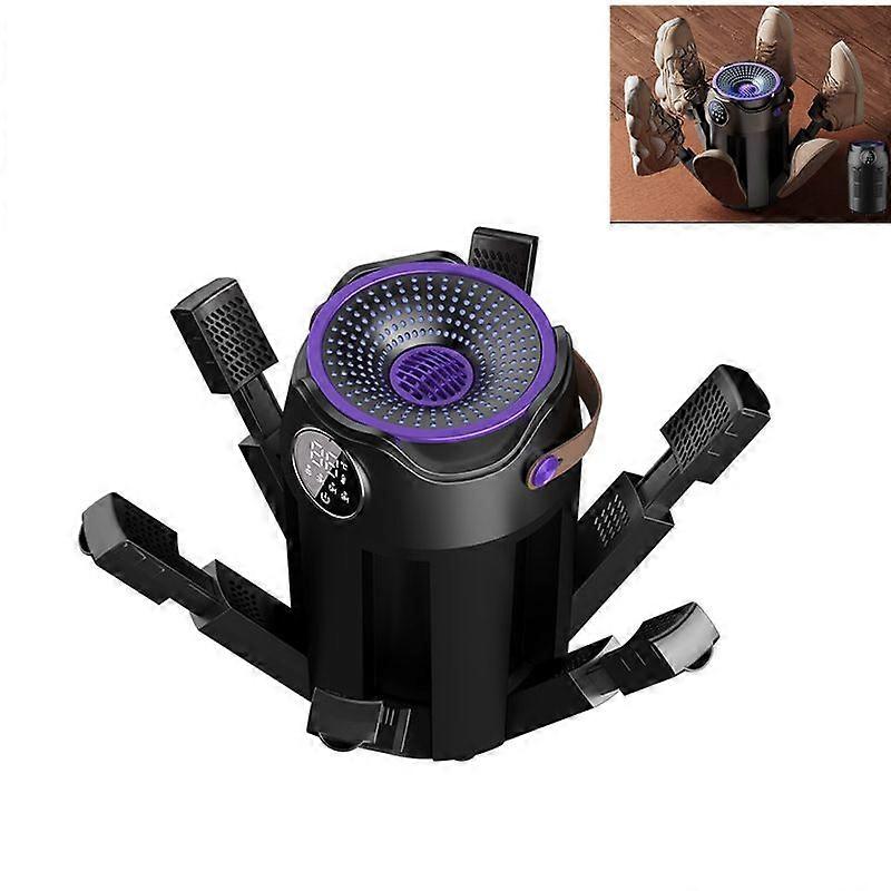 6 Arm Shoe Dryer and Deodorizer with Ceramic Heating - UV Light - Intelligent Timer, Quick Drying for Ski, Work, Sports