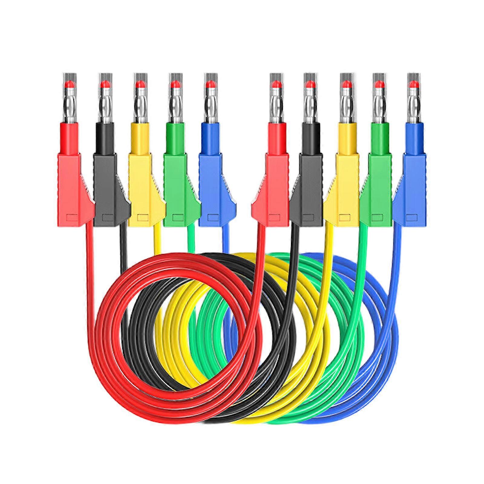 Adjustable 4mm Banana To Banana Test Probes Cables Wire Cord With 1000V Rating And Silicone Insulation for Multimeters Multicolor