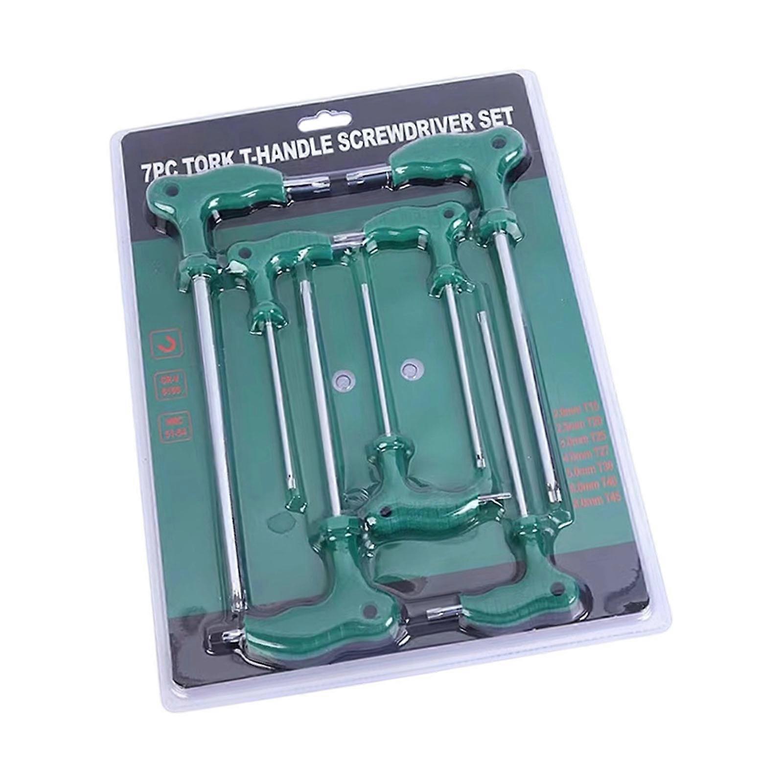 T Handle  Key Set with Mirror  Finish  Corrosion Resistance for Mechanics DIY Multicolor