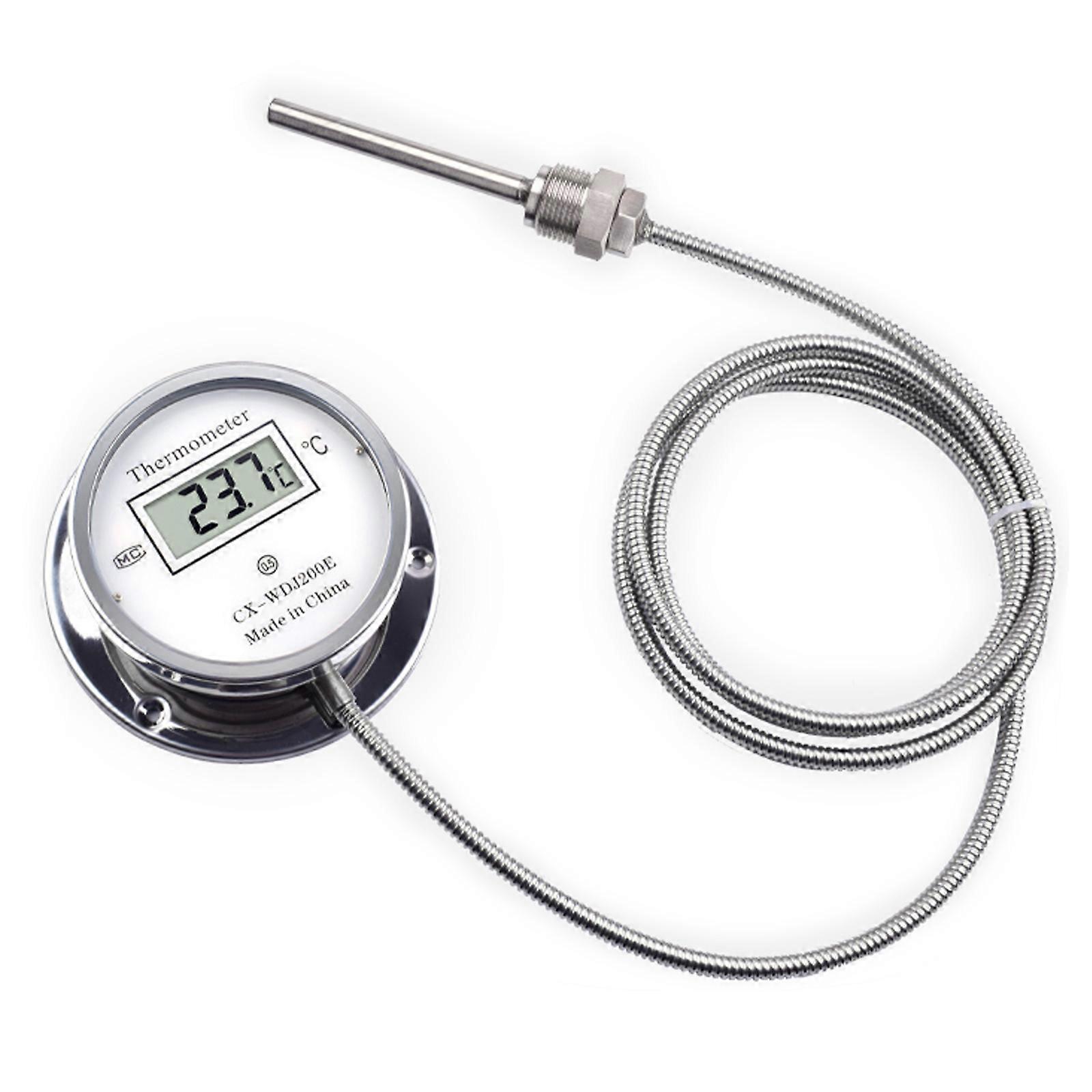 Corrosion Resistant Temperature Sensors Insulated Cable Threaded Digital Thermometers three  Mounting Positions for Boiler  3 Meters