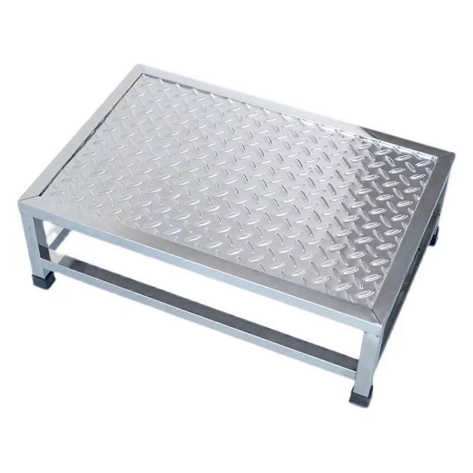 SingleLayer Storage Rack Stainless Steel Base Stand For Garage Kitchen Square Planter Shelf Bracket 40x30x20cm Silver