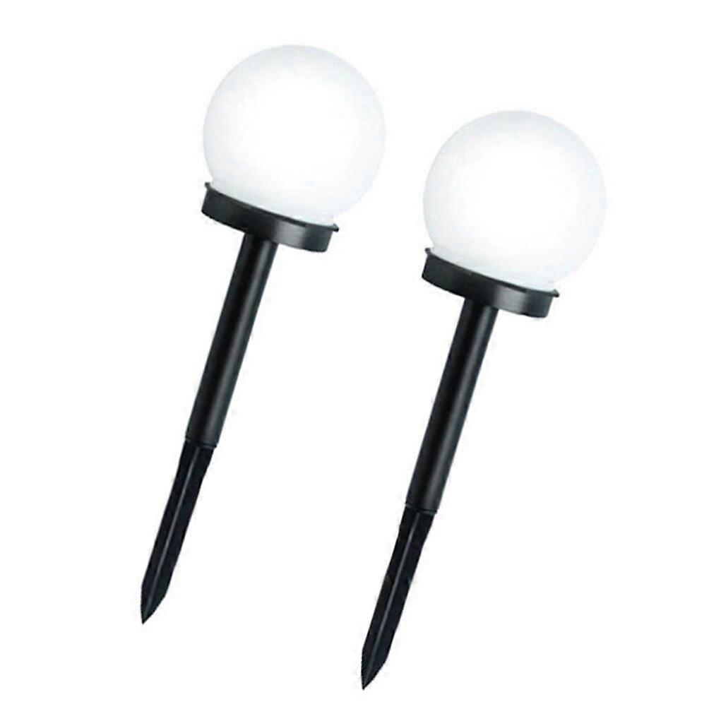 Solar Globe Landscape Lights 2Pack LED Solar Outdoor White Garden Light Globe