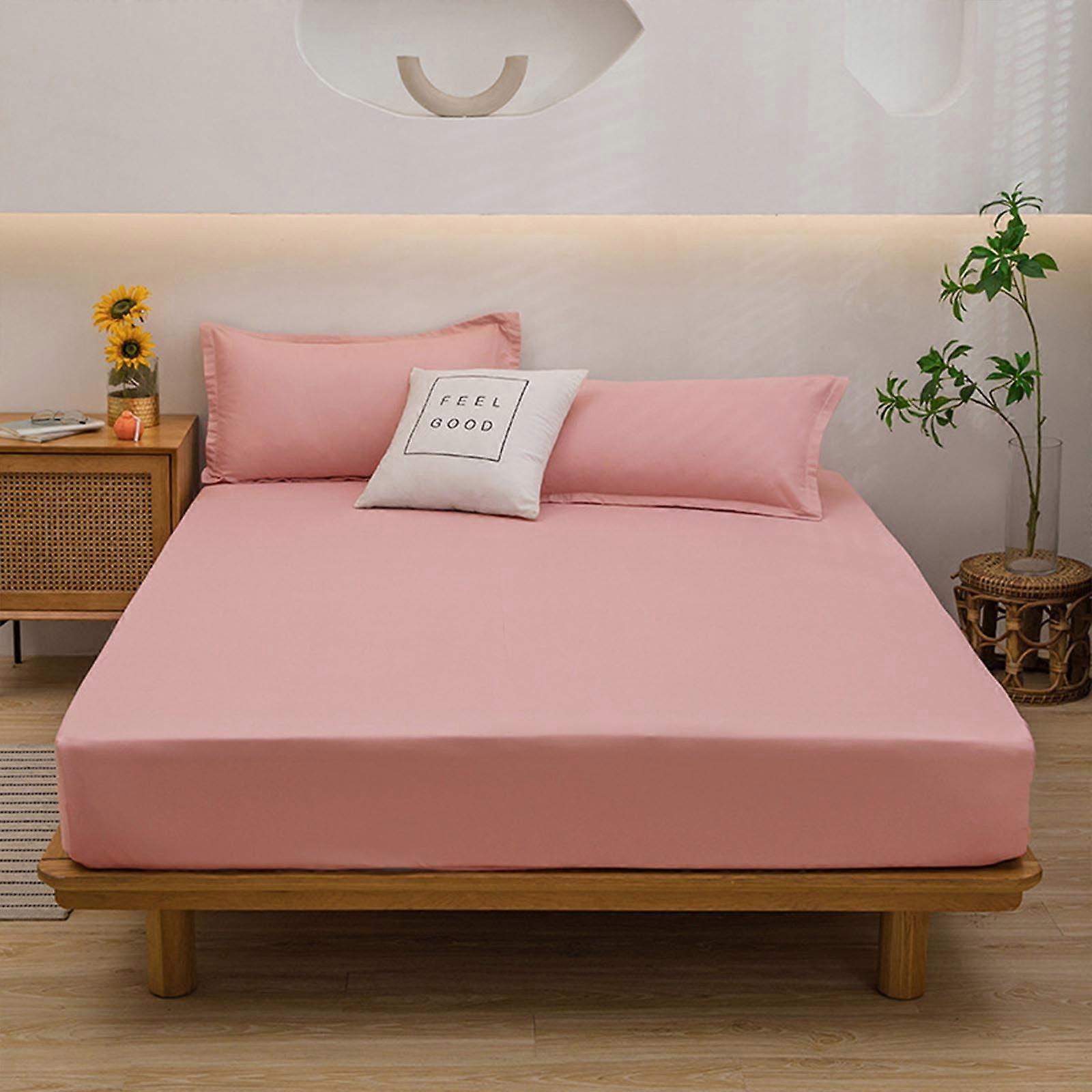 Deep Fitted Sheet Cotton King Size with Deep Pocket Ultra Soft Stretchable for Double Bed 90x200cm