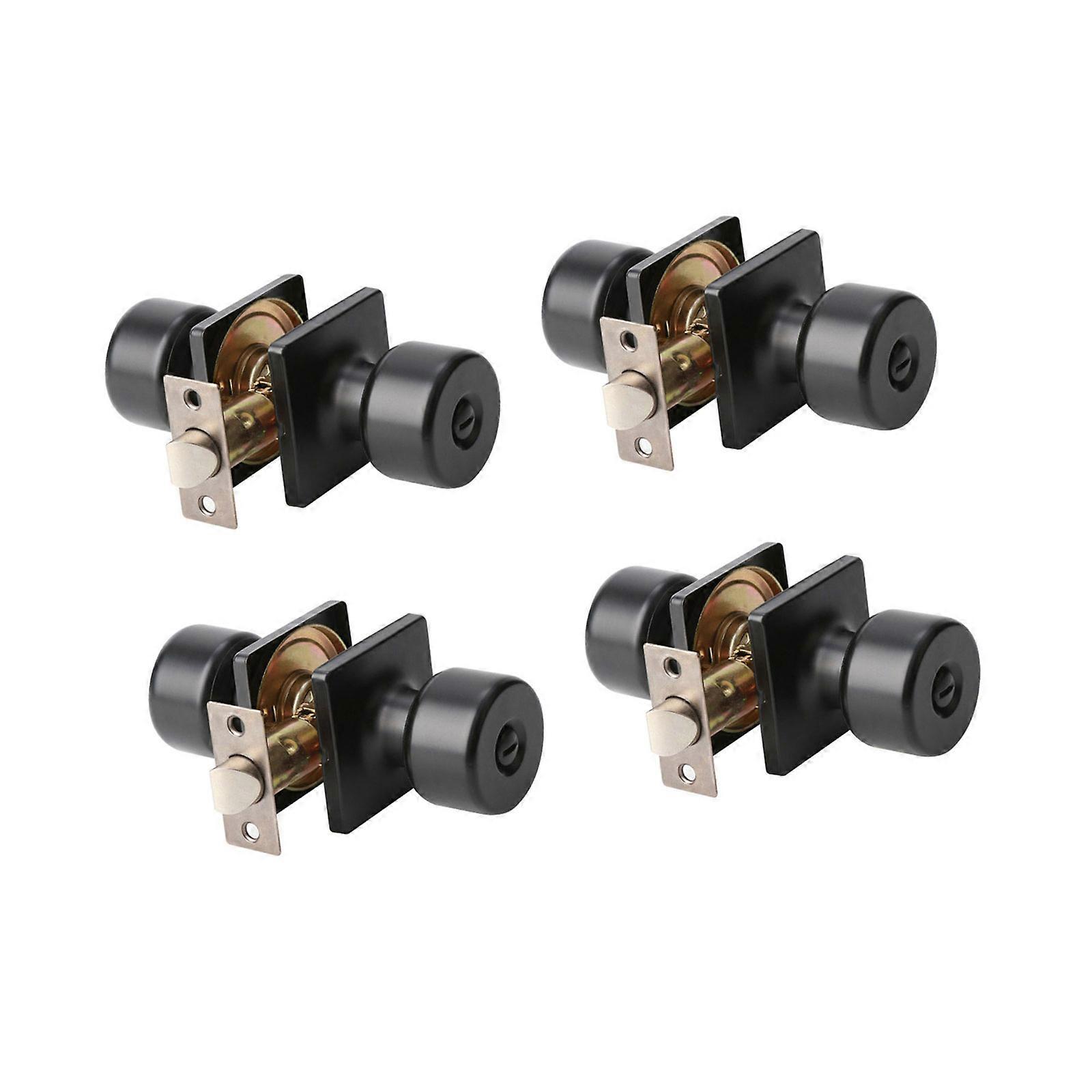 Multipurpose Without Key Privacy Door Knobs Matte Black With Modern Square Rosettes Convenient for Home Hardware Use Multicolor