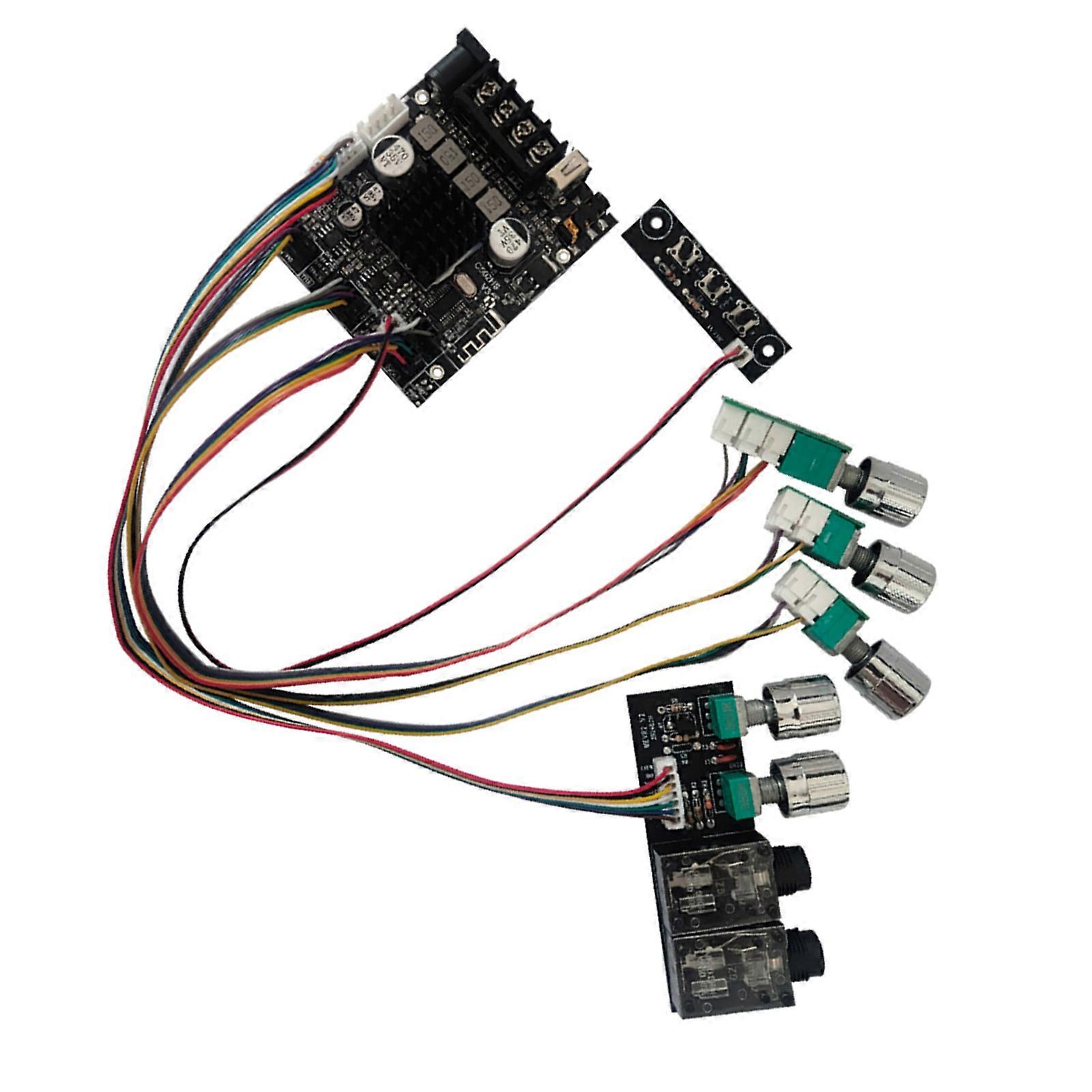 2.0Channel 50W+50W Audiory Amplifier Board With  5.0 TPA3116 Control Microphone and Sound Module Multicolor