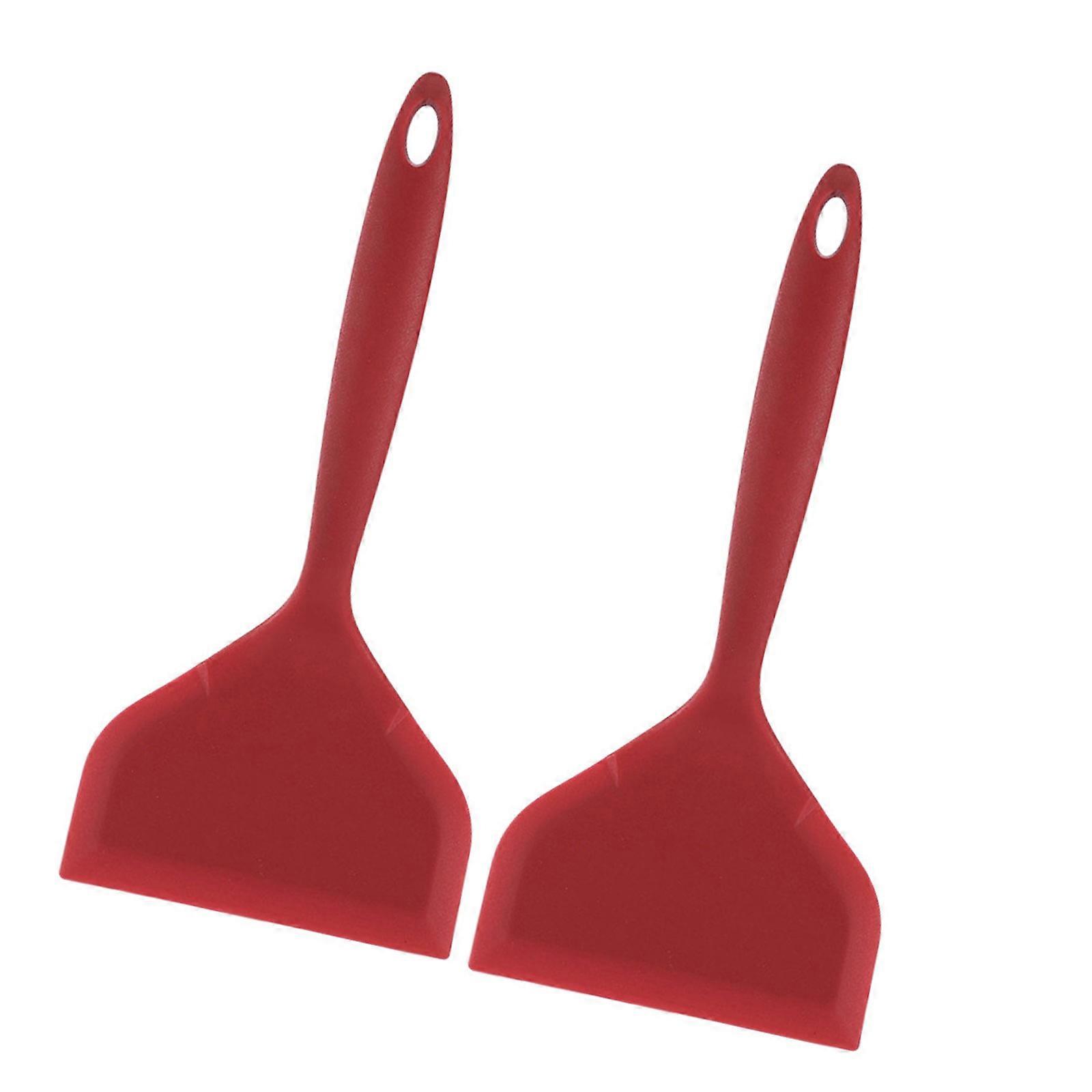 Heat Resistant Silicone Spatula Multipurpose Frying Spatula Ideal for Nonstick Pans and Professional Cooks  Red