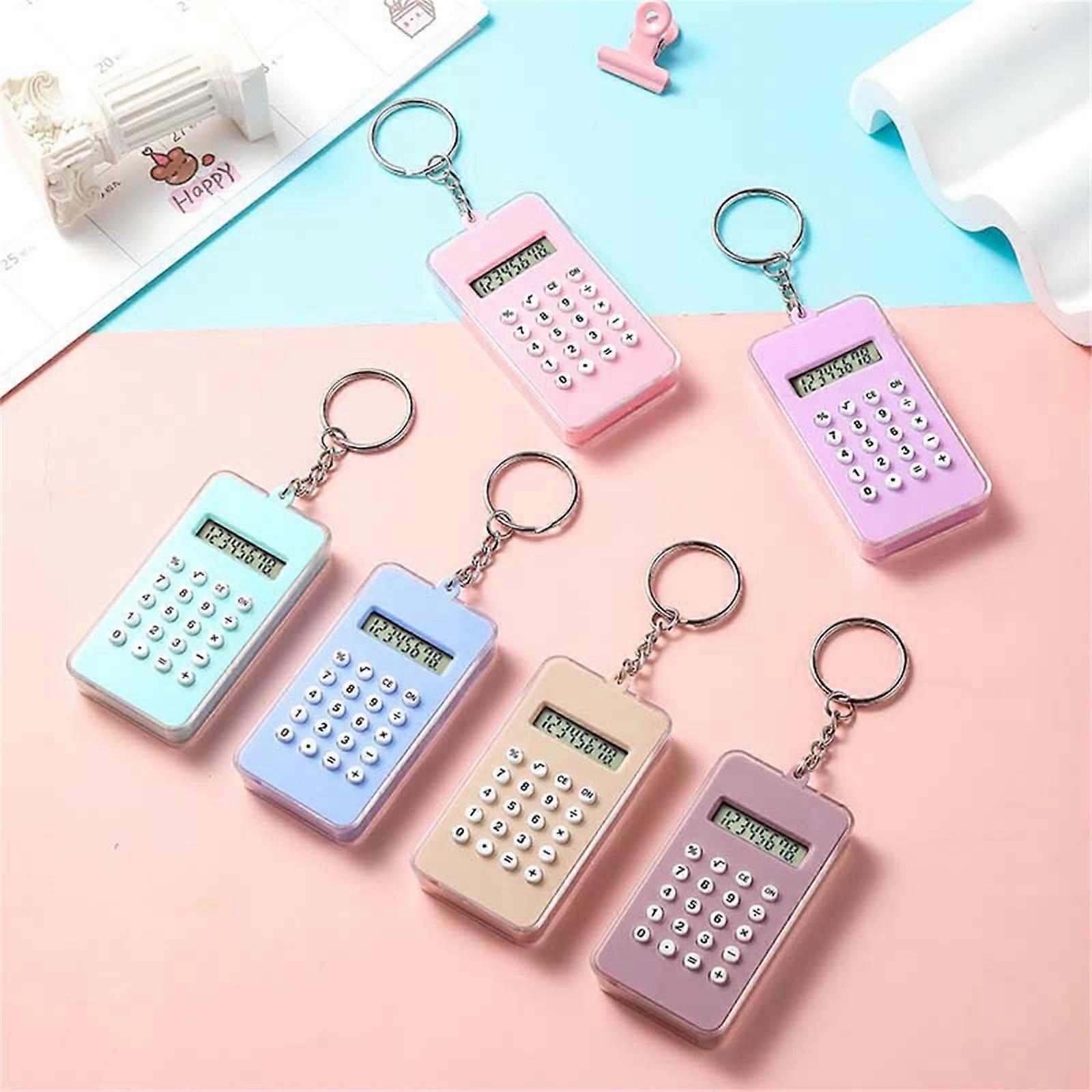 YiFudd Cute Bear Calculator, Basic Button Battery Powered, Handheld Calculator Schools And Children Can Choose , Yellow, Blue, Cyan And Brown.