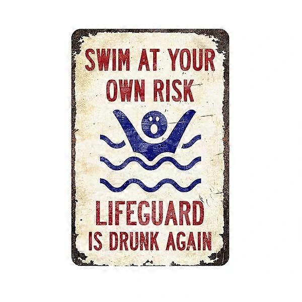 Decorative pool rules signs - Decorative metal sign for pool