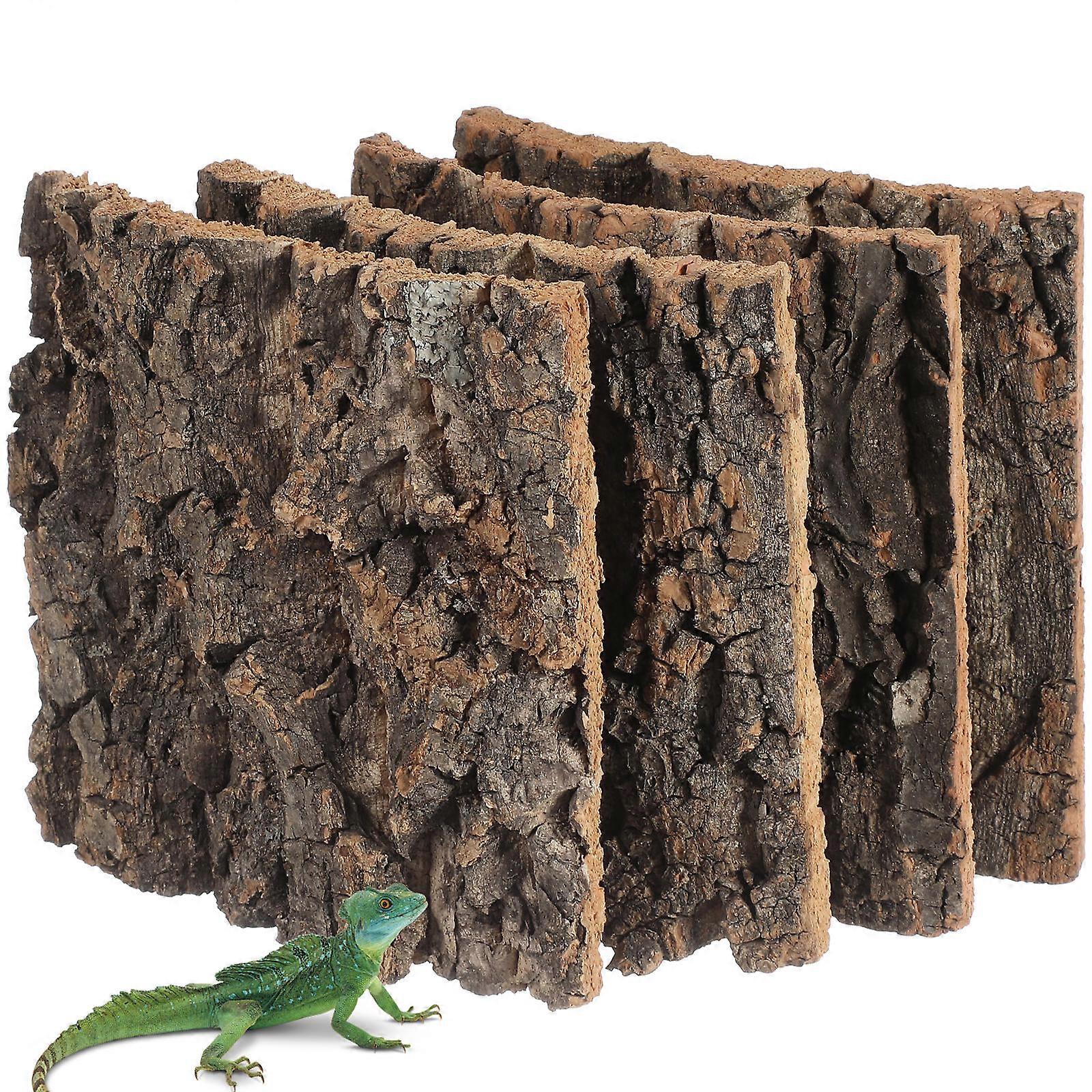 Reptile Aquarium Decor Cork Bark Background for 4Pcs Tank Setup
