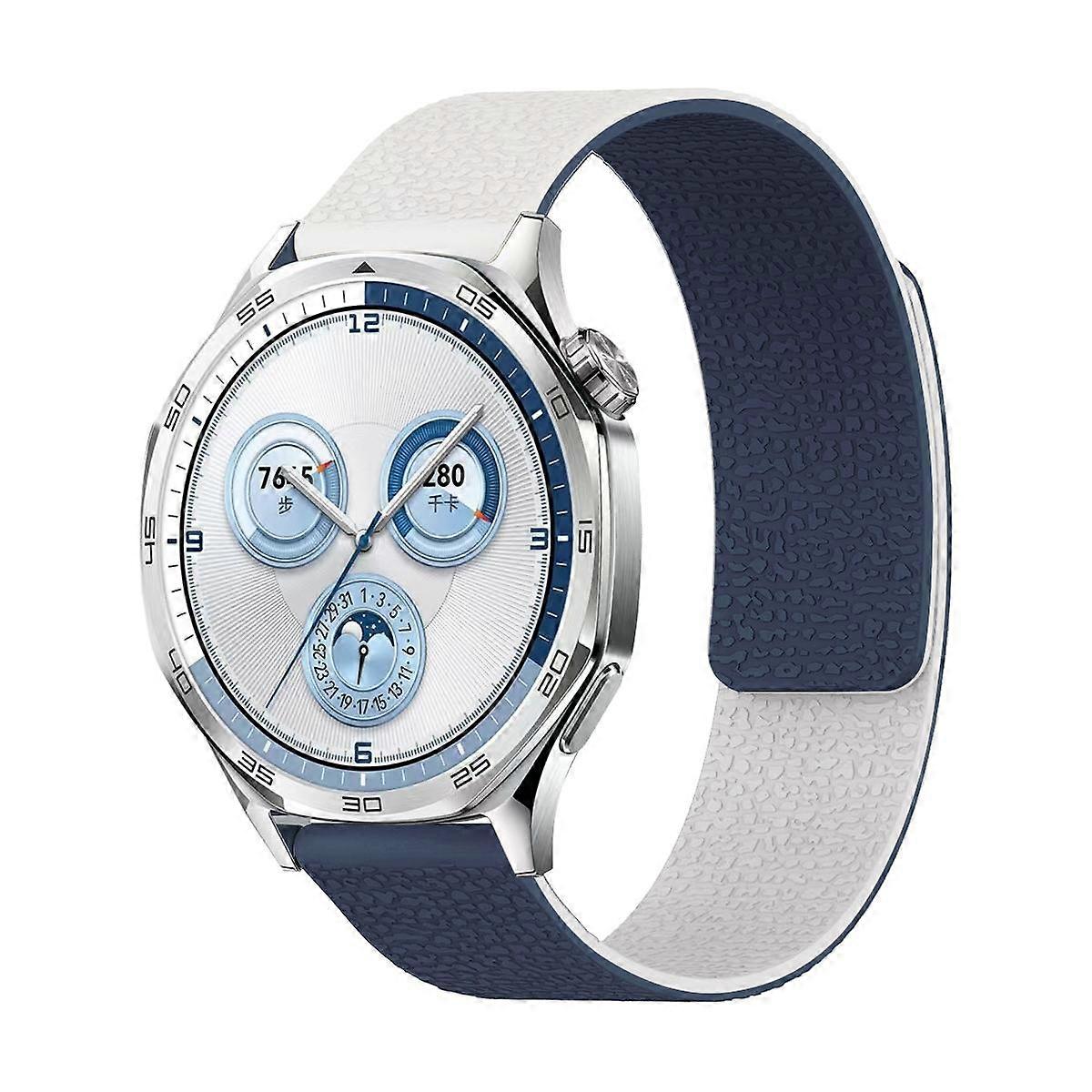 Two Color Lychee Texture Magnetic Silicone Watch Band