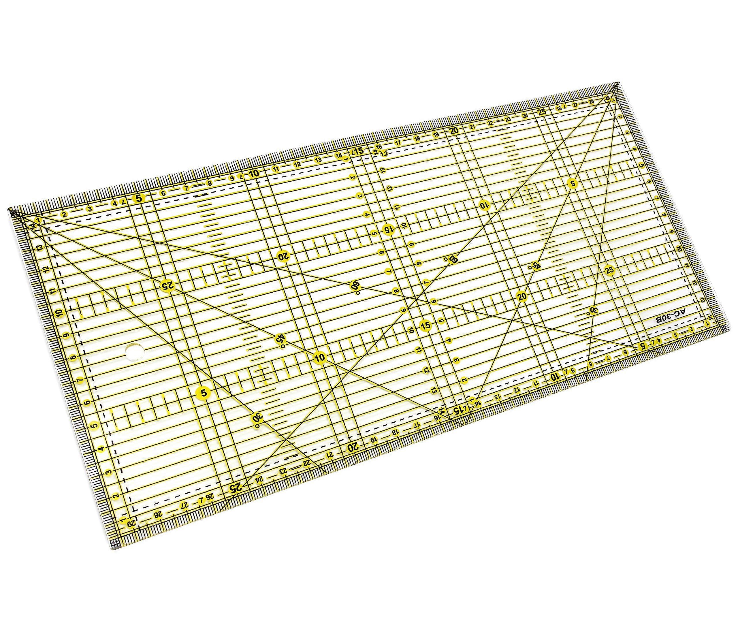 Acrylic Sewing Quilting Ruler 30x15cm Rectangle Template for Fabric Cutting and Craft Projects