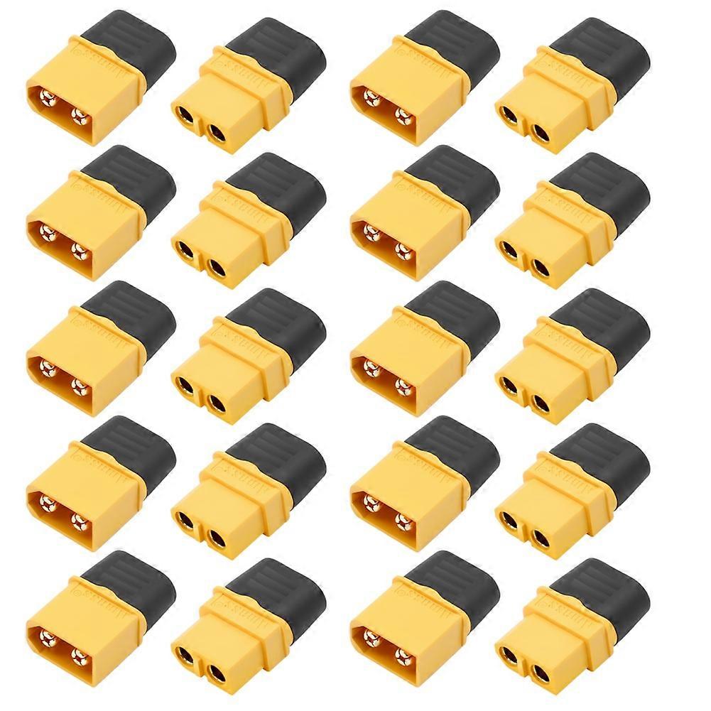 XT60H Male and Female Connector Power Plug with Sheath Suitable for Lithium Battery Remote Control Aircraft Car 10 Pairs