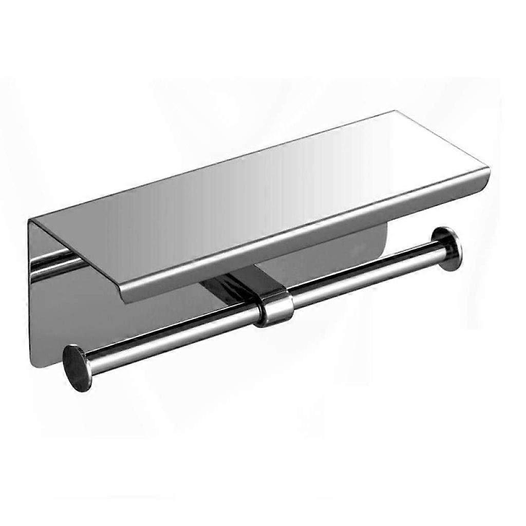 Bathroom Toilet Paper Holder Waterproof Stainless Steel 4 in 1 SpaceSaving Tissue Box with Shelf