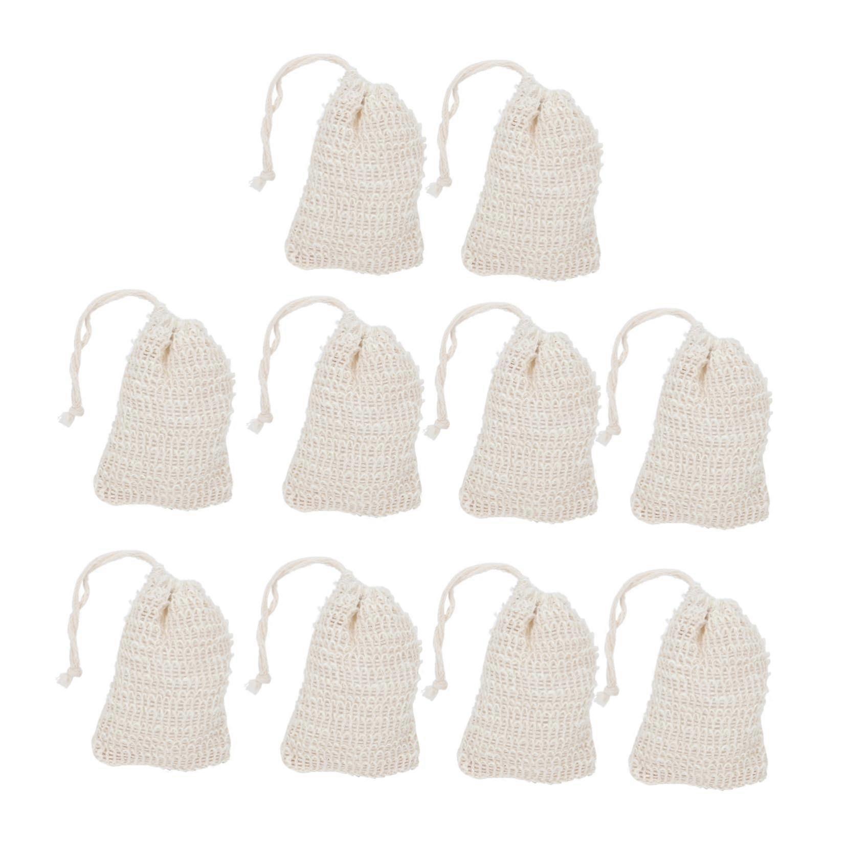 10pcs Soap Saver Bag Exfoliating Foaming Soap Pouch with Drawstring for Shower and Travel