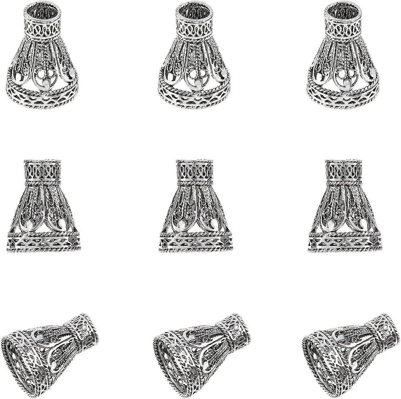 10pcs Apetalous Brass Bead Cones Silver for Jewelry Making End Caps