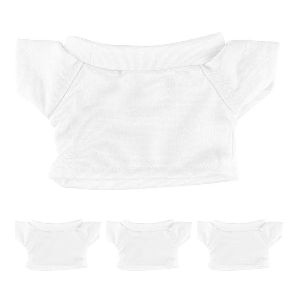 Plush Toy Clothes Basic Bear T Shirt for Replacement 4Pcs Cotton White