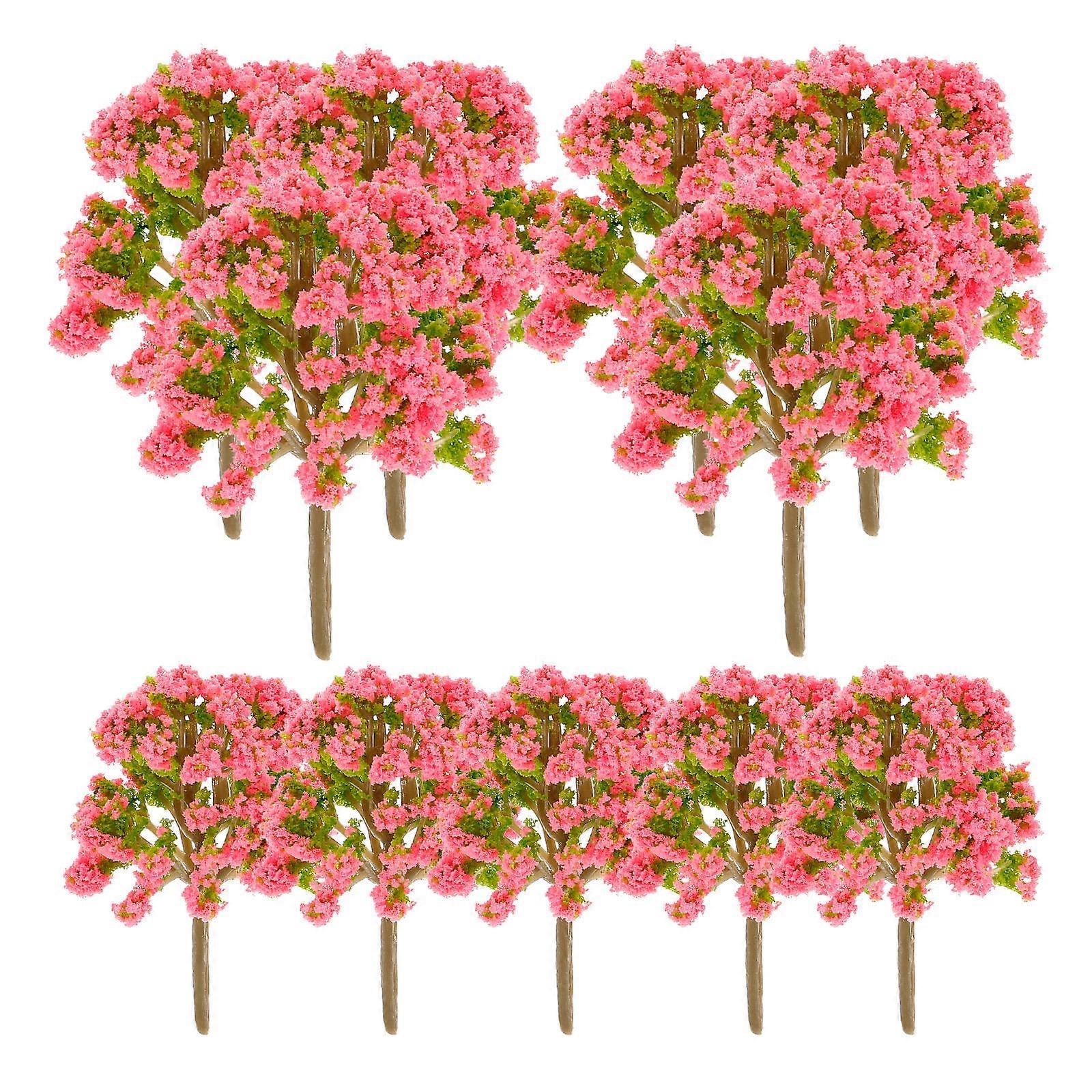 Landscape Tree Model 80 Pcs Mini Tree Landscaping Decor DIY Projects Pink Color Durable Material