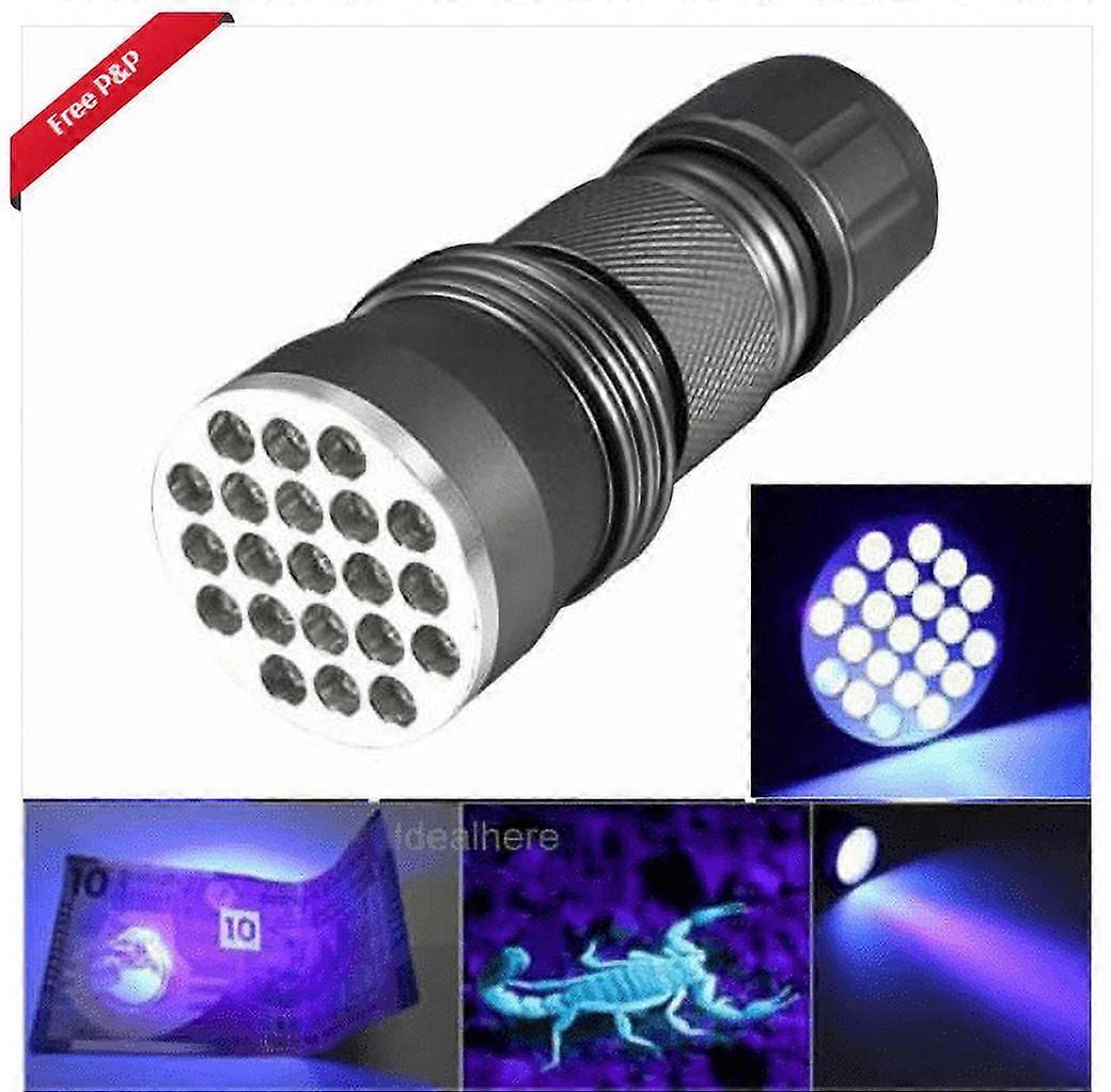 Flashlights,High Quality 21 LED Flashlight Torch Light Lamp Aluminium Violet Backlight Detection