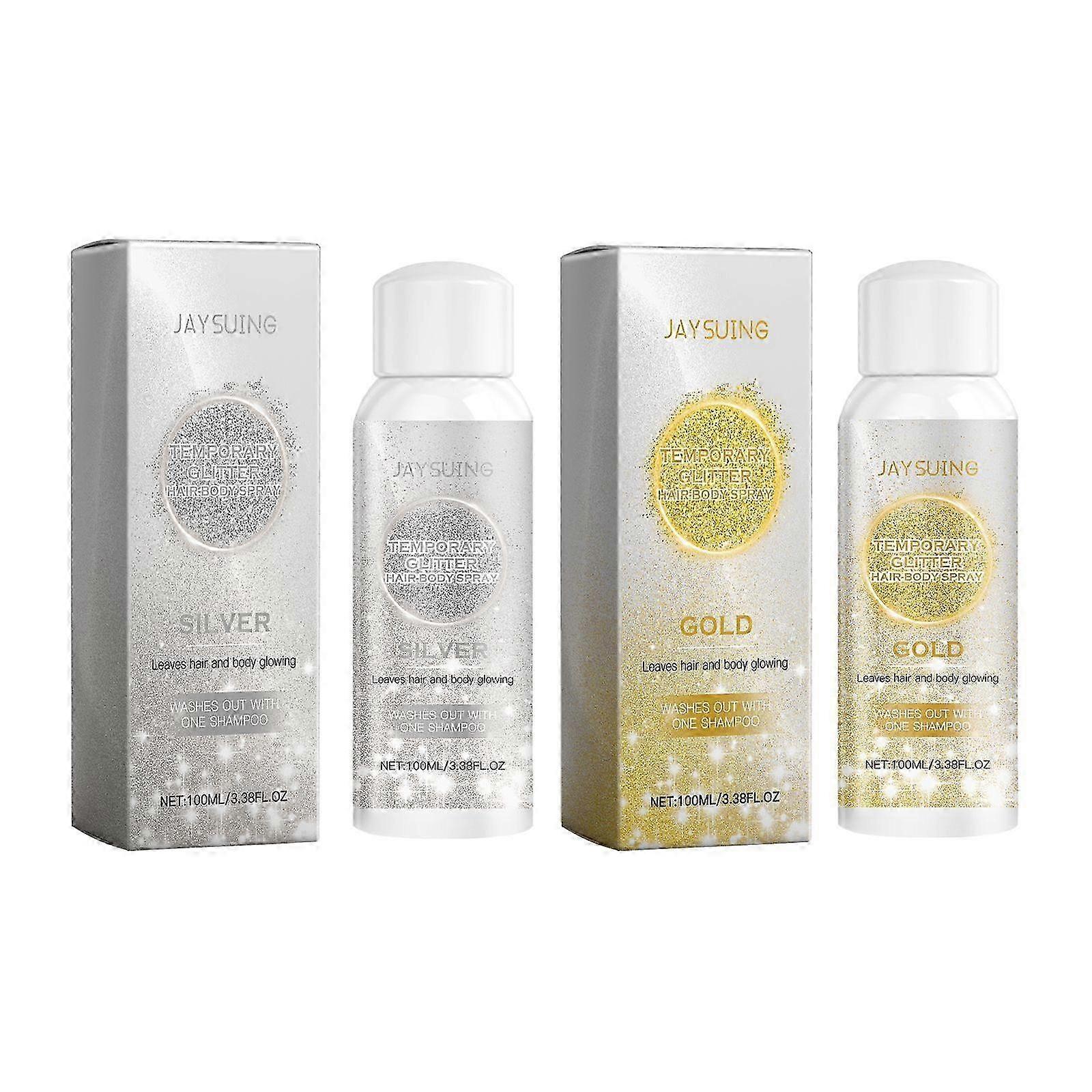 Jaysuing Gold And Silver Color Flash Spray Series Long Lasting Shiny Natural Three-Dimensional Body Highlight Shiny Spray