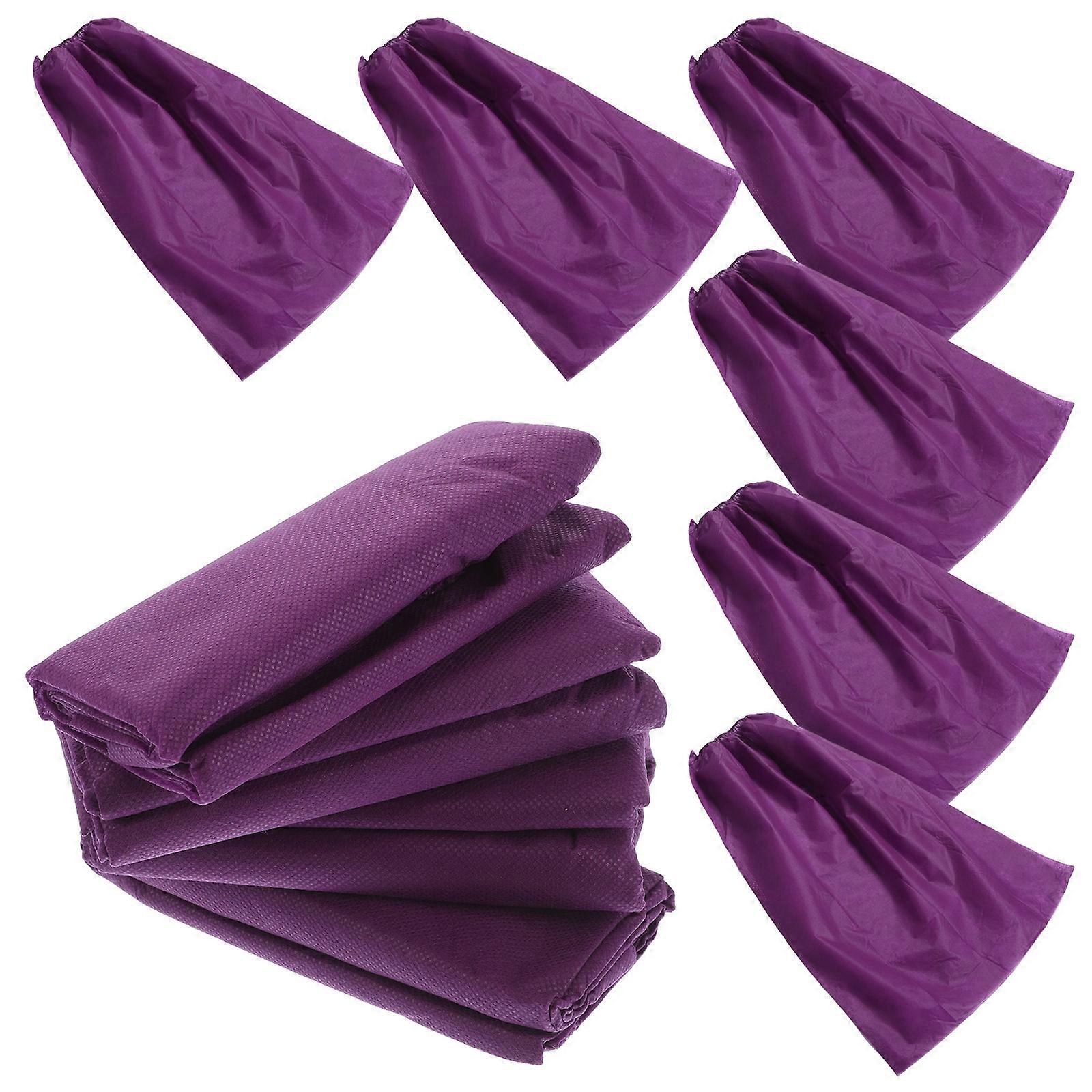 Purple Disposable Spa Robe for Salon Comfortable Soft Polyester Bath Towel Wrap 10pcs