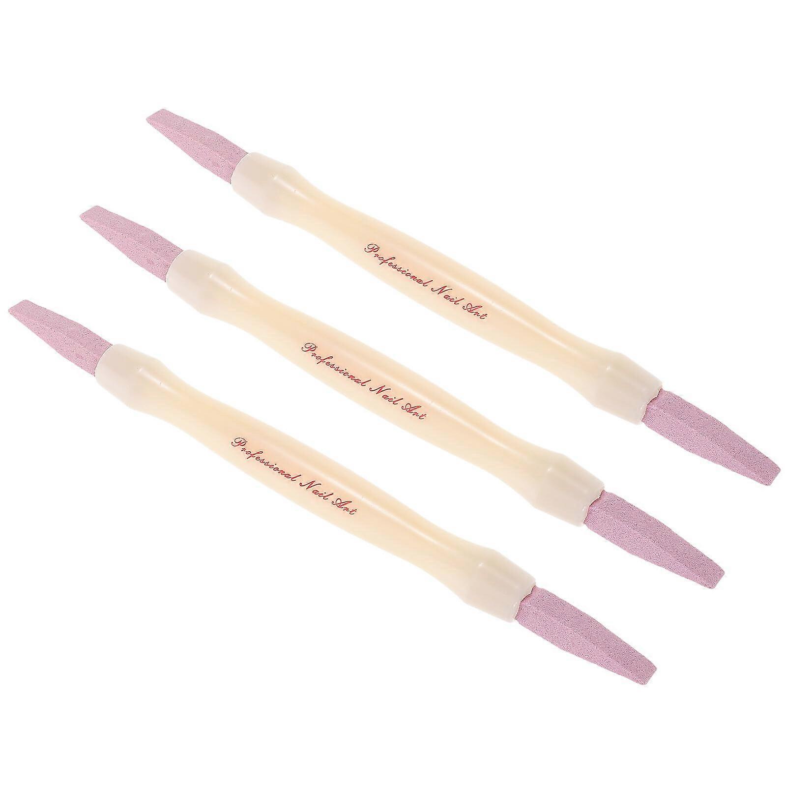 3pcs DualHead Nail Buffer and Cuticle Remover, Pumice Stone Polishing Tool for Manicure Pedicure