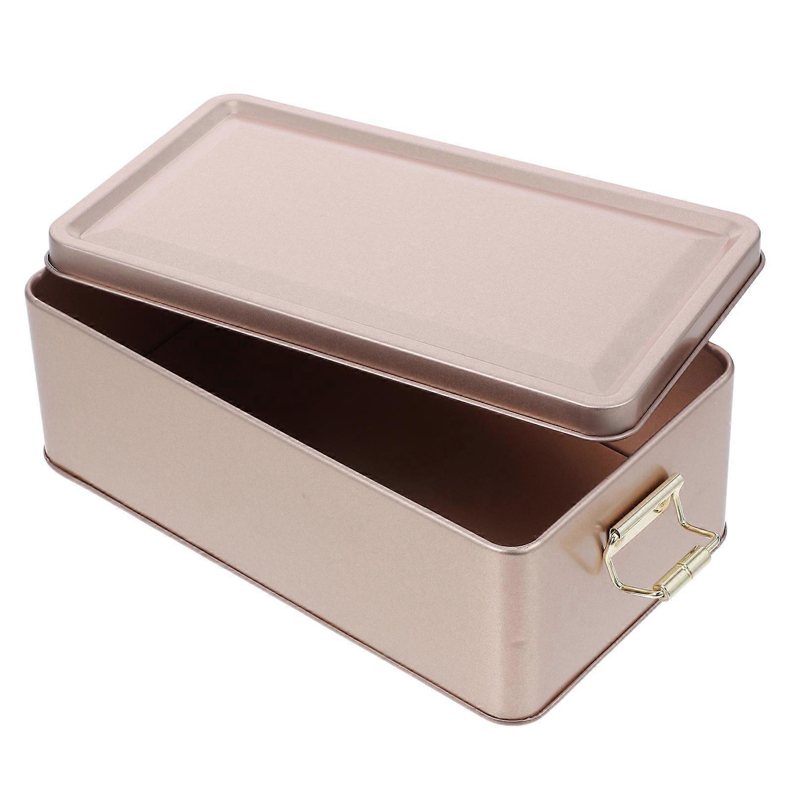 Iron Tin Can Metal Storage Container for Kitchen Counter with Lid for Cookies