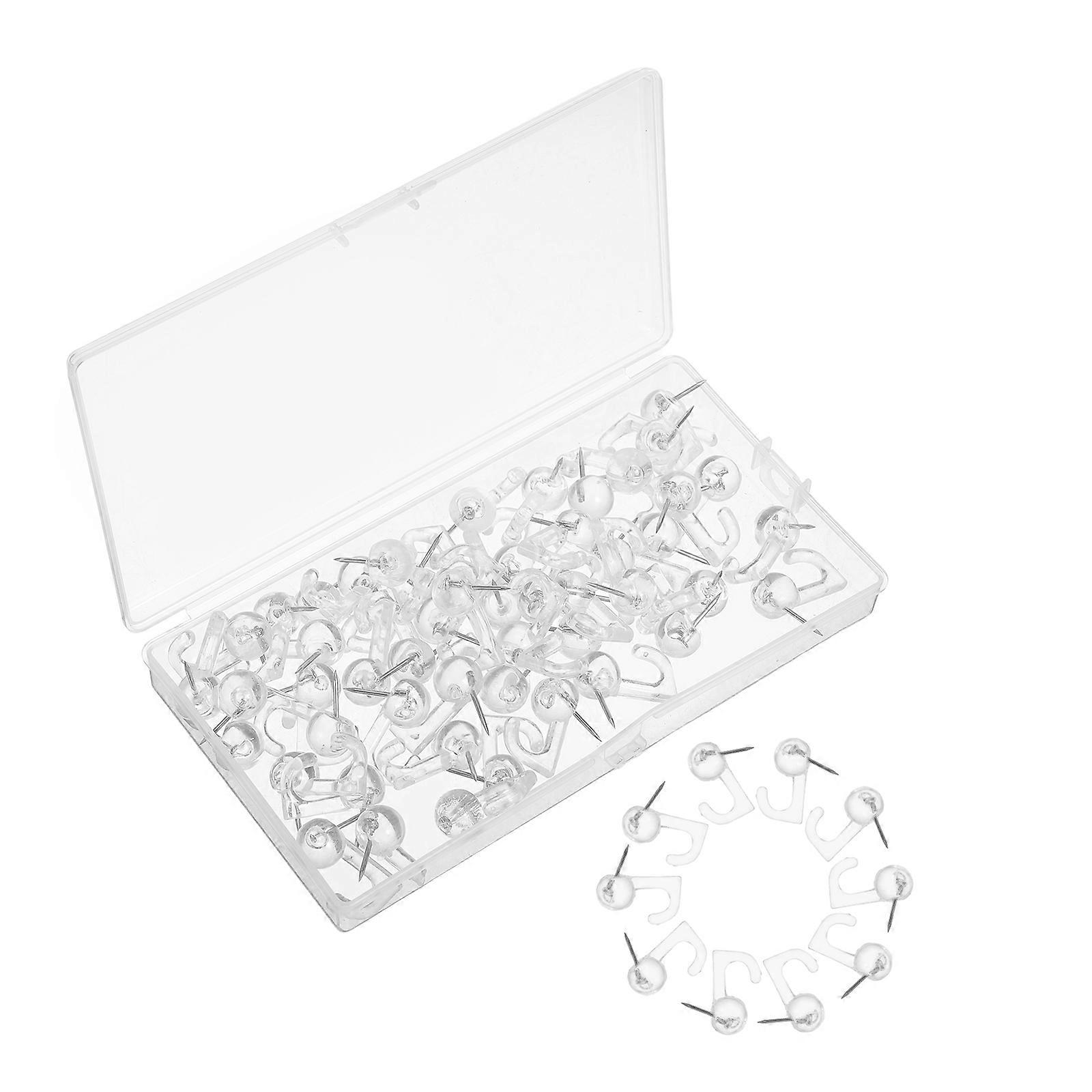 Transparent Thumbtacks Clear Wall Pushpin Hooks for Hanging 100Pcs