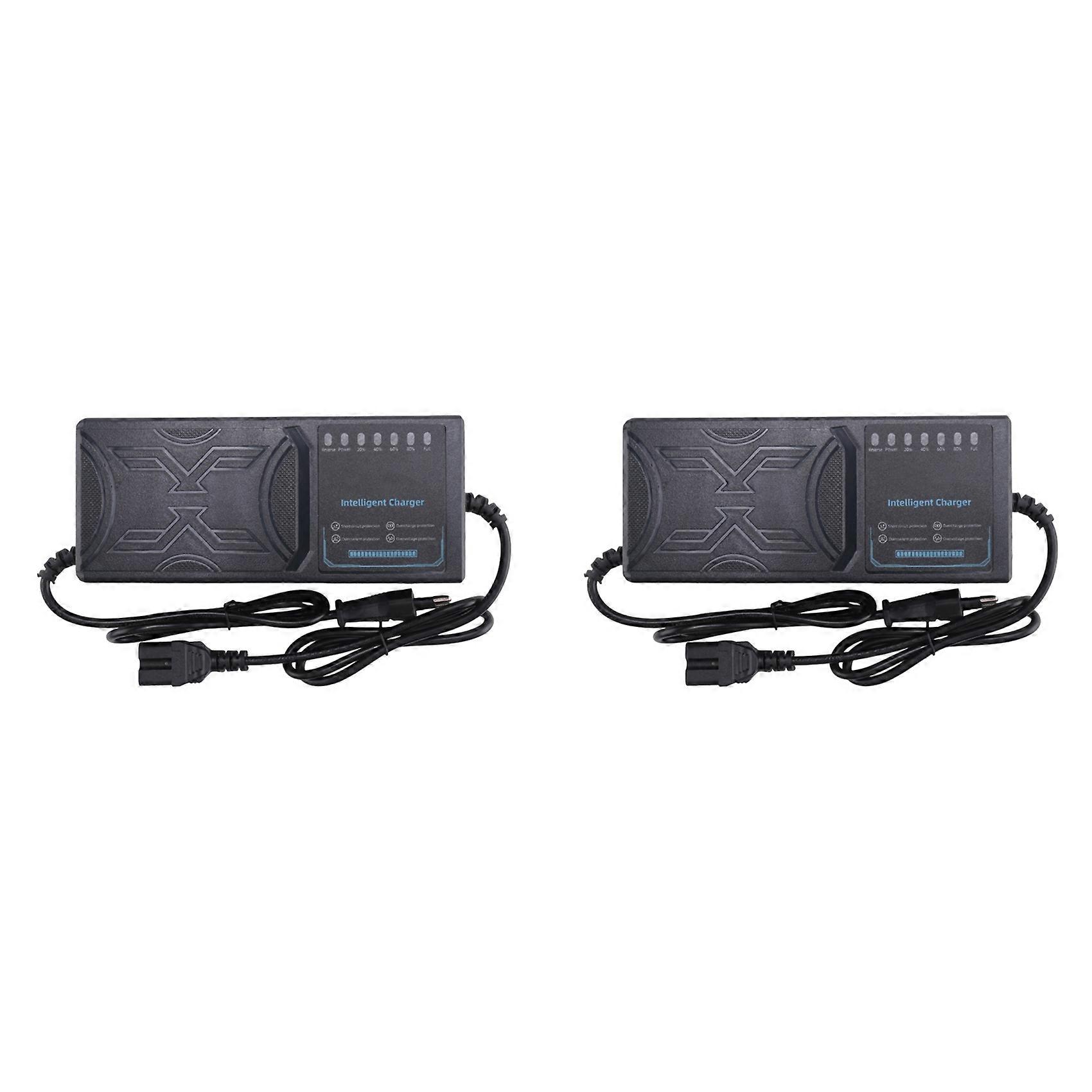 2X 48V 20AH Electric Vehicle Charger 7 Light Display Power Display Current Leakage Protection/Full Pulse EU Plug