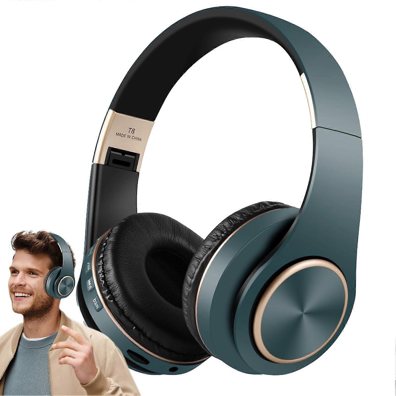 Noise Cancelling Wireless Headset OverEar Rechargeable Blue Stereo Gaming Headset For Daily Use And Camping