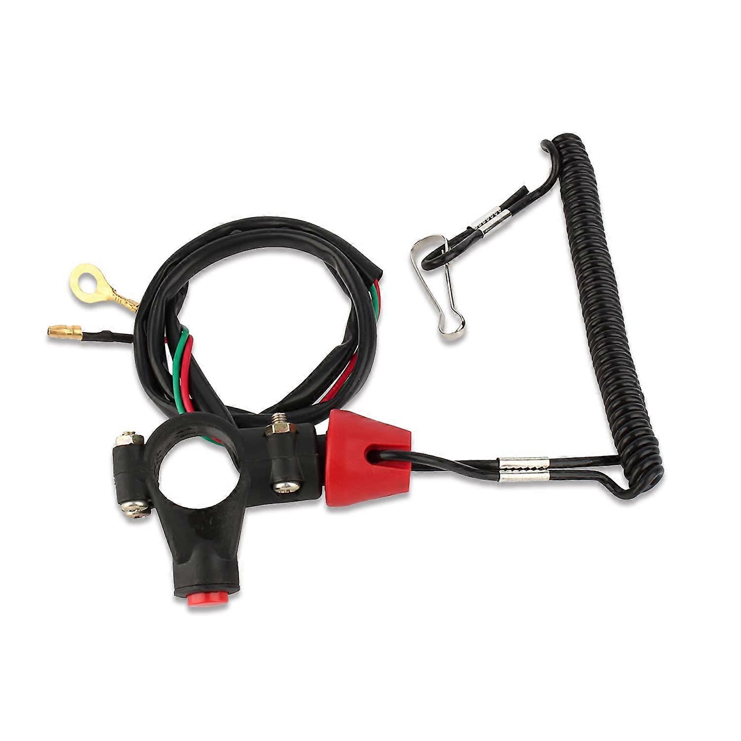 Snowmobile Tether Kill Switch with Safety Cord, 12V Waterproof ATV Motorcycle Handlebar Mount