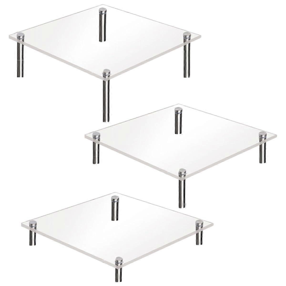 Clear Acrylic Cake Stand Set 3Pcs Small Medium Large BreakResistant Tiered Dessert Display Holder