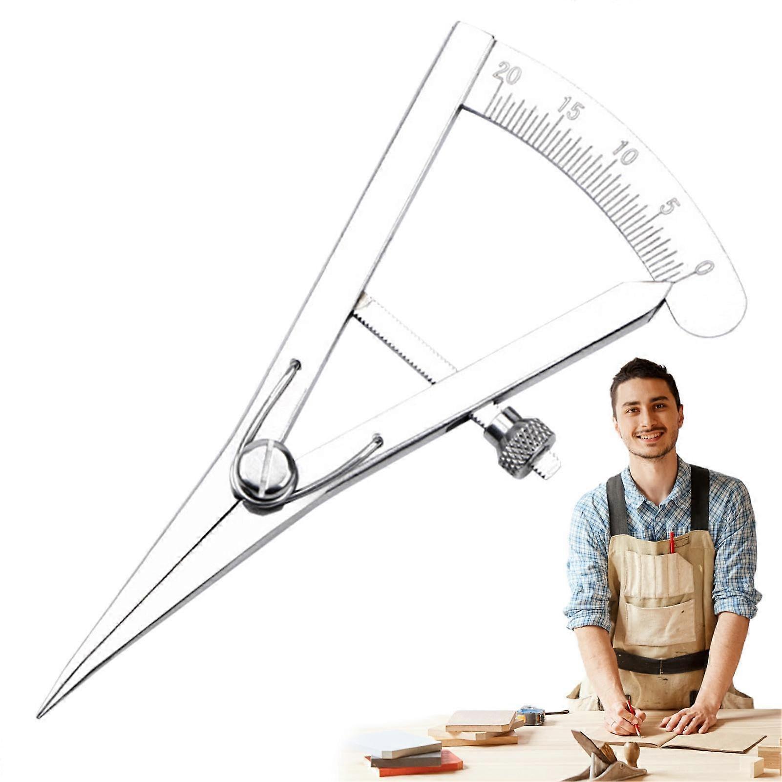 Leather Marking Gauge Adjustable Stainless Steel Wing Divider for Precision Leather Craft