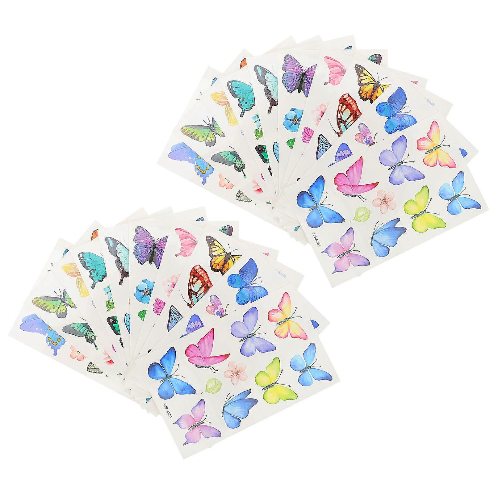 Butterflies Temporary for Body 40 Sheets Assorted Color