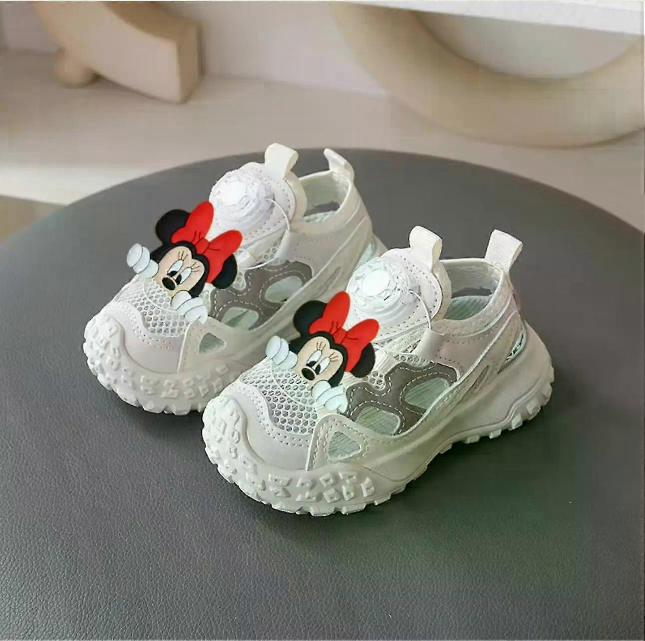 Summer Non-slip Breathable Girl Mesh Sneakers Disney Soft Sole Casual Shoes Mickey Mouse Beach shoes Boy Outdoor Sports Sandals