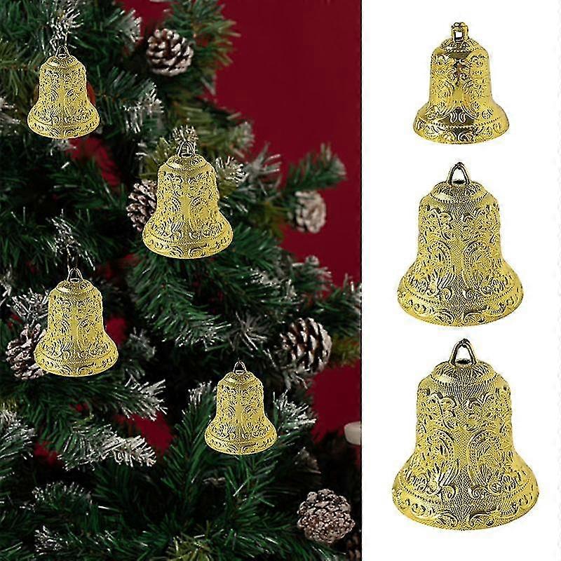 6/8/10cm Golden Exquisite Christmas Bell with Hanging Hole Unique