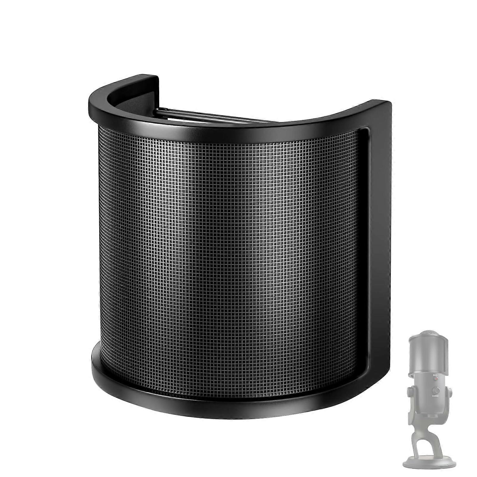 Pop Filter and Microphone Windscreen with TripleLayer Noise Reduction for Recording for Blue Yeti