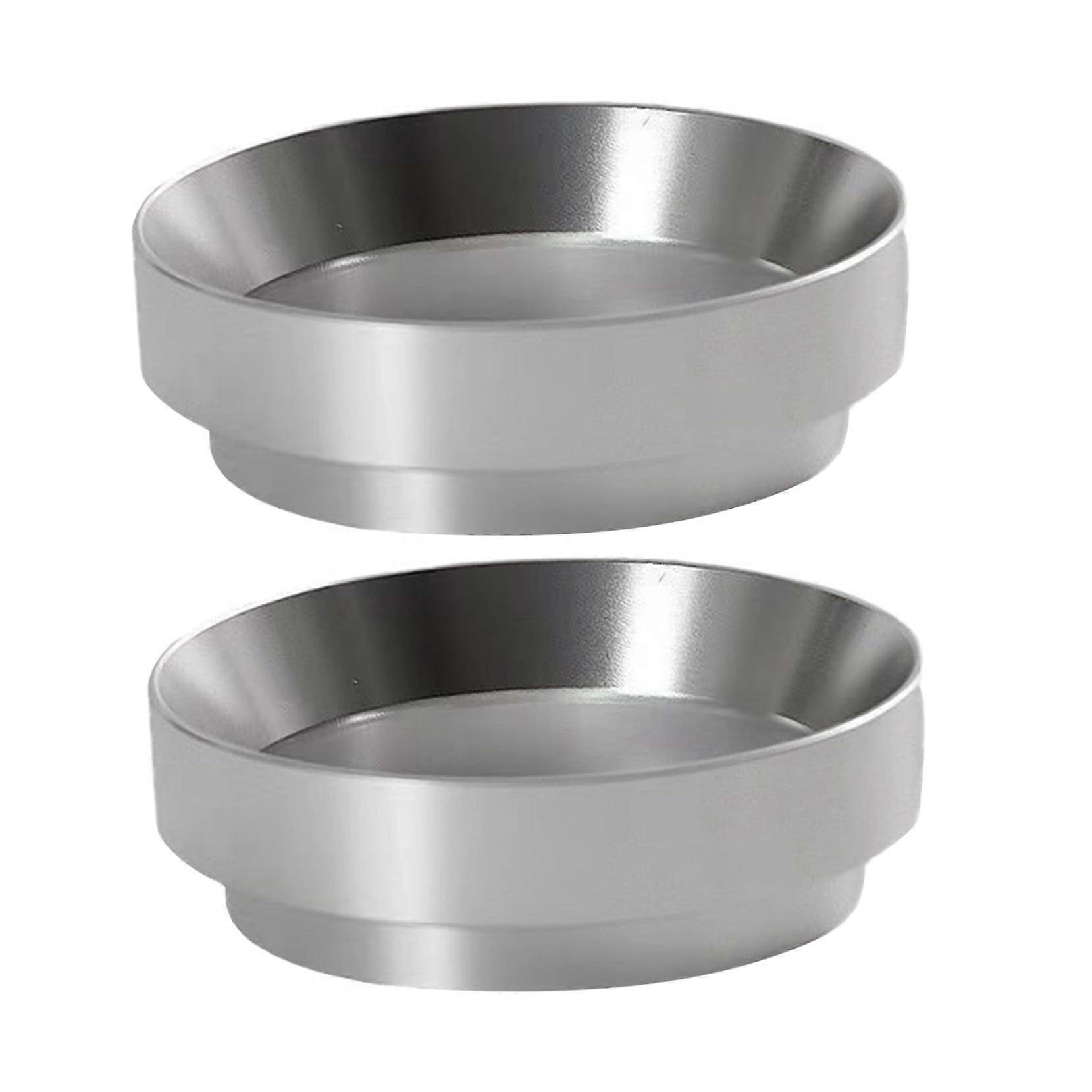 2pcs Aluminum Alloy Coffee Dosing Ring AntiScatter Espresso Funnel for Precise Portafilter Brewing