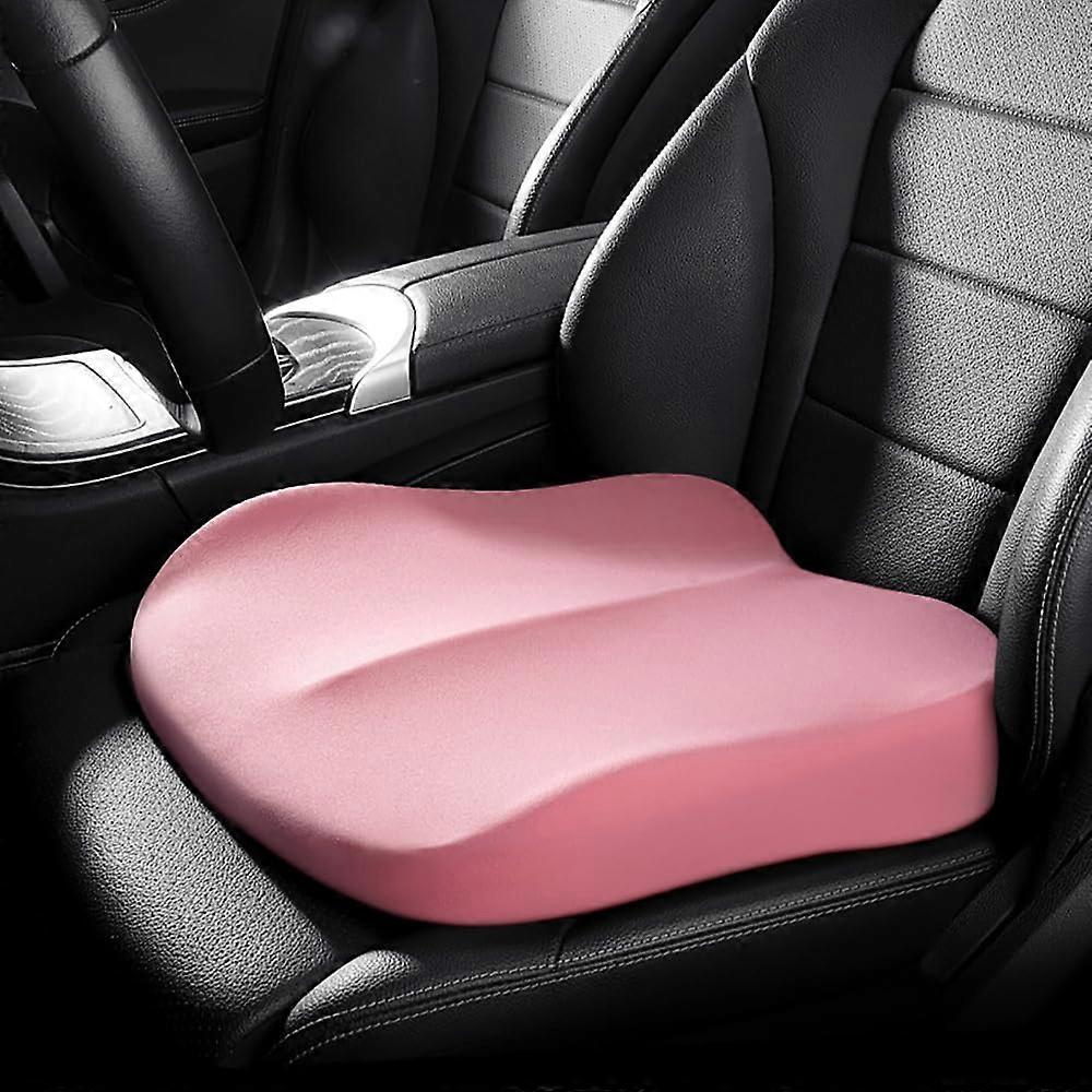 Car Booster Seat Cushion with Memory Foam for Height Boost and Sciatica Relief, Pink