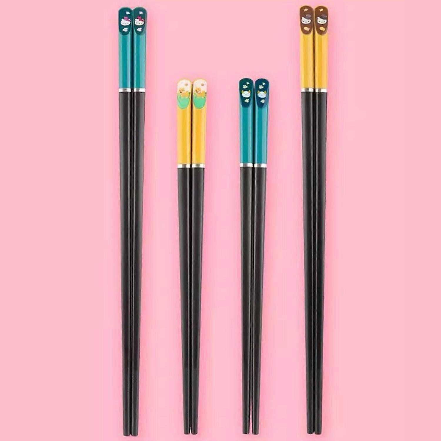 Reusable Chopsticks for Beginners 4 Pairs NonSlip Matte Tips Ergonomic 24.3cm Training Set